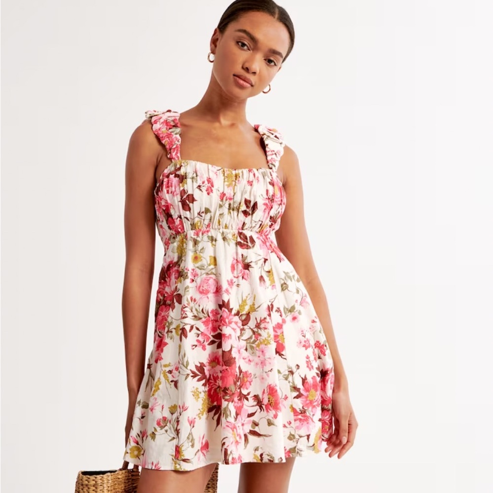 NWOT Abercrombie & Fitch Puff Strap Babydoll Mini Dress Size S